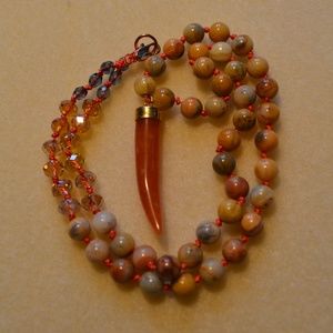 Carnelian and Crazy Lace Agate Necklace!